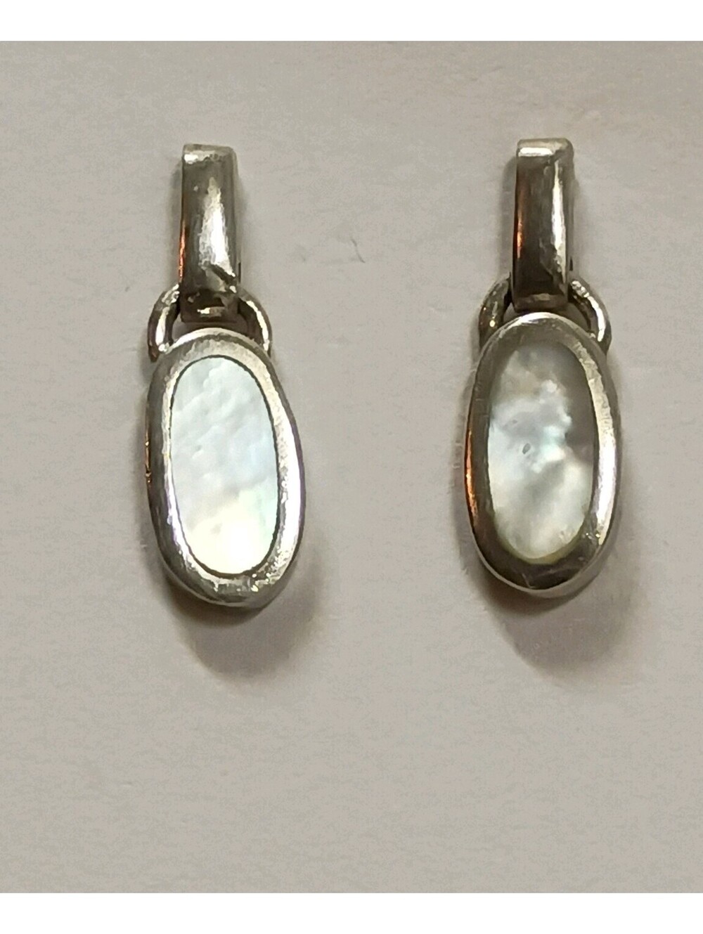 Vintage 1980s Sterling Silver 925 Earrings Mother of Pearl Door Knocker